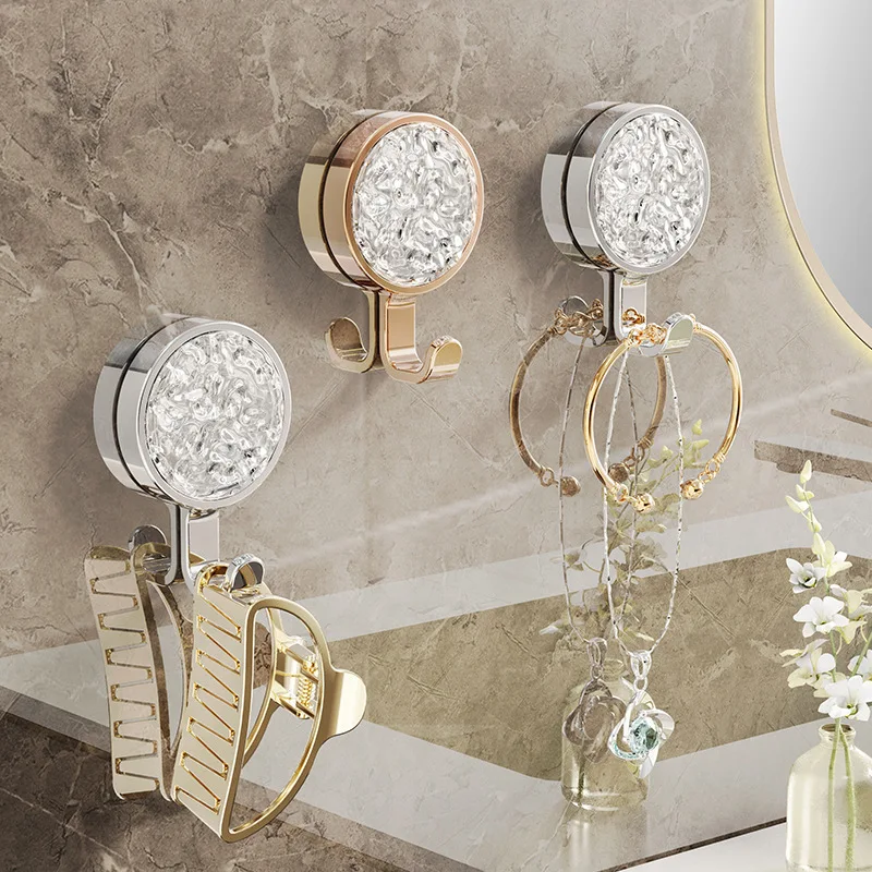 Rotatable Hooks Hole-free Multifunctional Hooks Glacier Pattern Non-marking Hooks Suitable for Storage Bathroom Kitchen Supplies