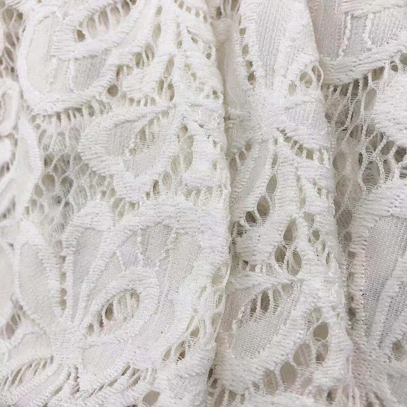 Custom Nylon Cotton Embroidery Guipure Lace Fabric For Decoration