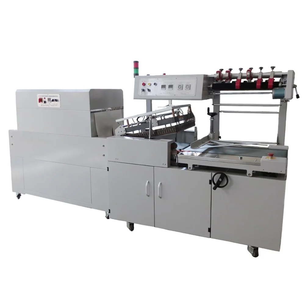 Automatic Shrink Plastic Film Wrapping Machine -L-Sealer Sealing And Shrink Heat Film Tunnel Auto Wrapping Machine