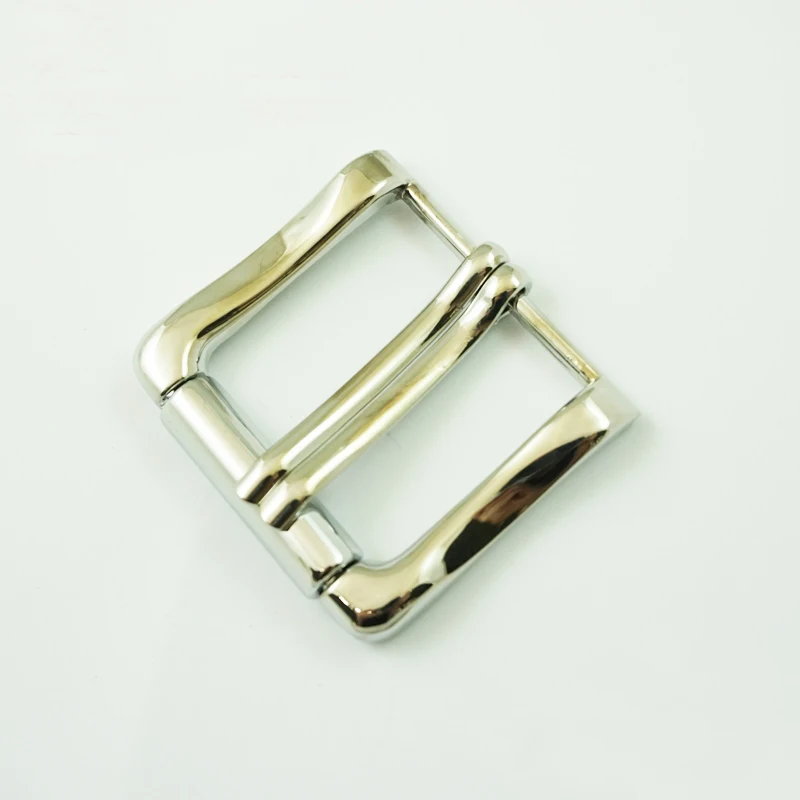 The quality zinc alloy single pin strap buckles custom metal 40mm roller double prong belt buckles