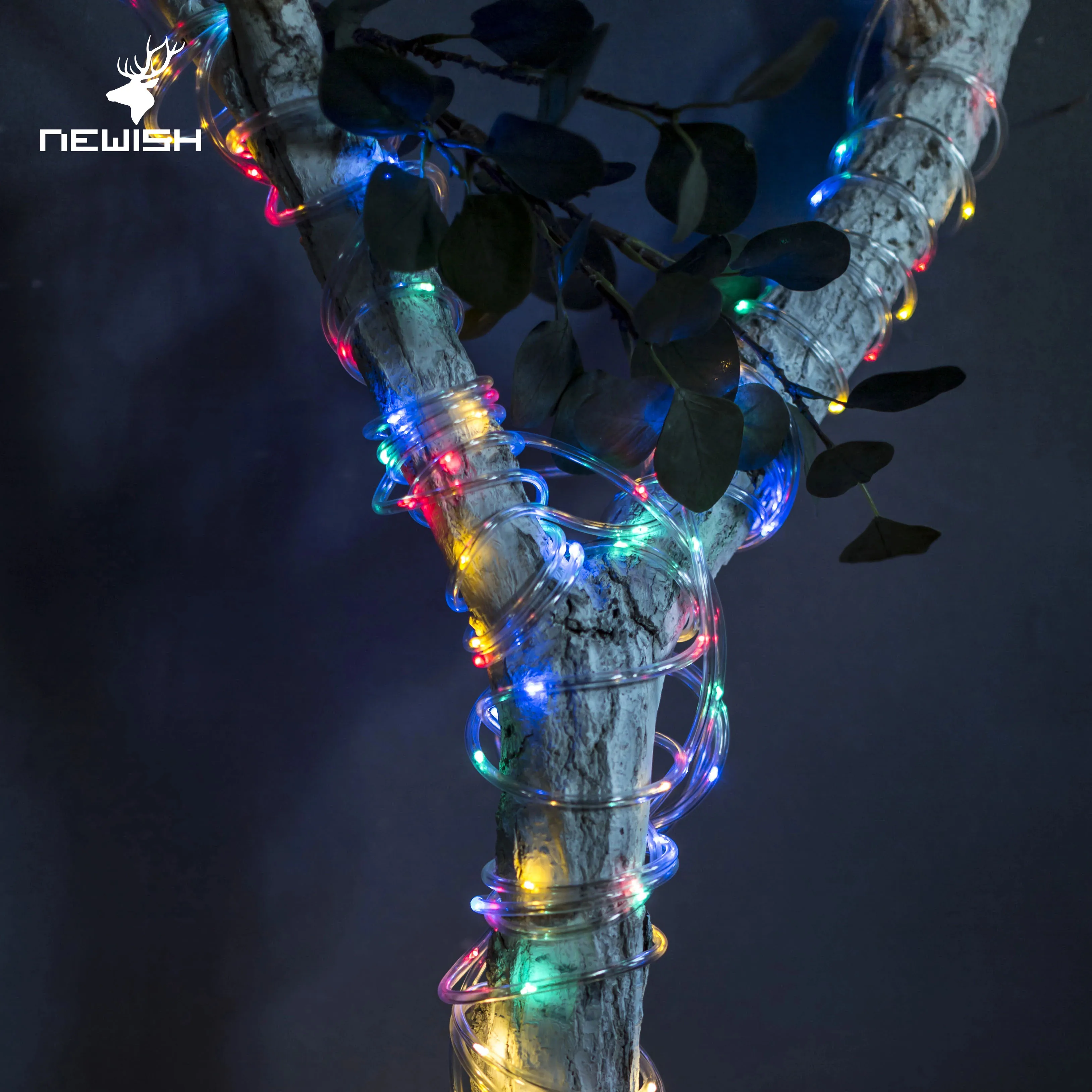 Fence tree wrapped waterproof mini LEDs twinkle garden led rope solar lights outdoor for home pathway Christmas