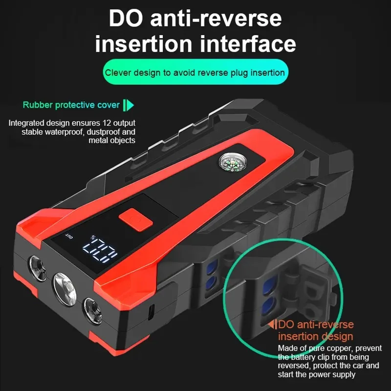 Car Jump Starter Power Bank Vehicle Booster Starting Device Emergency Tool 6000mah Jumpstart for Gasoline Cars