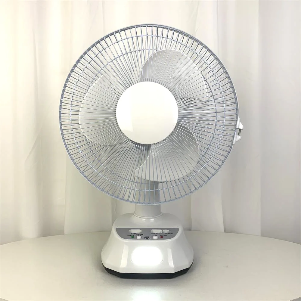Energy 12 Inch Emergency Charger Solar Table Fan Desk Fan Rechargeable Car Quantity Copper OEM Motor Acid Power Battery Time Air