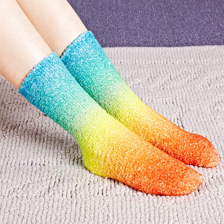Colorful Winter Fuzzy Socks Lady Thick Coral Fleece Warm Socks