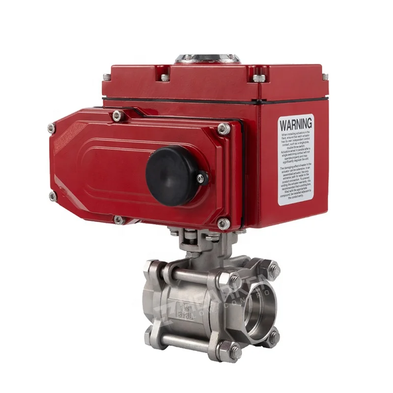 DN50 DN150 220V 24V 2 Way 90 Degree Stainless Steel Ball Valve  On off Modulating Type Electric Actuator Ball Valve