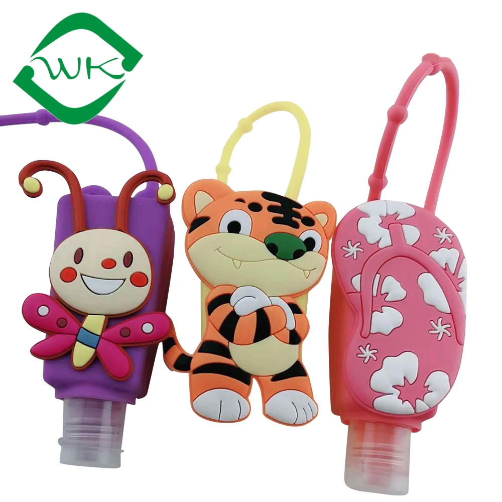 Custom empty hand sanitizer bottle cute animal silicone sleeve holder