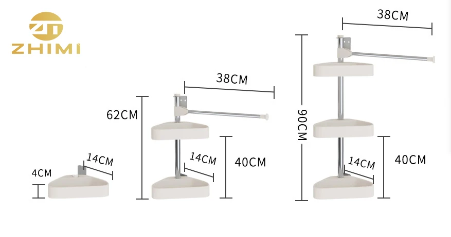 Adjustable Metal Corner Bathroom Towel Rack Shampoo Holder Soap Rack
