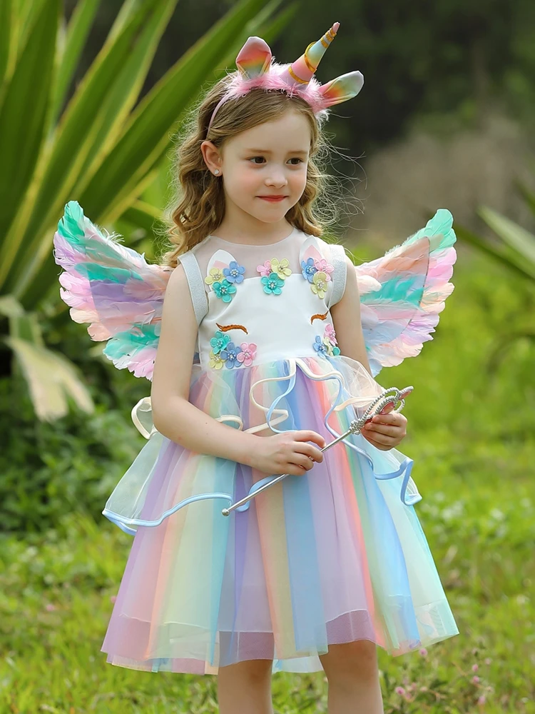 Halloween Cosplay Costume Colorful Feather Angel Wings