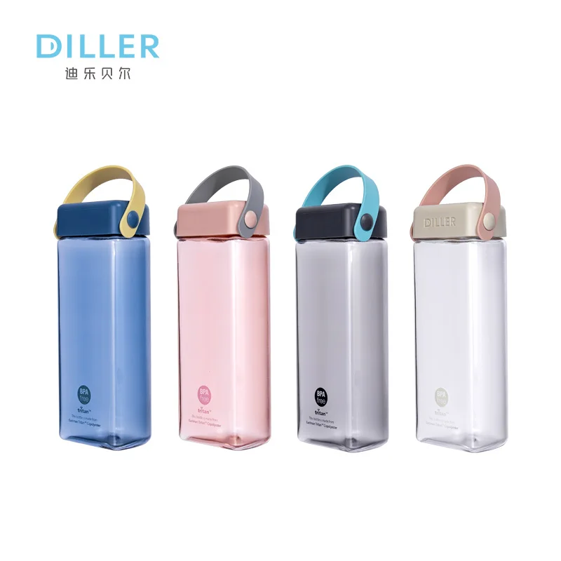 Sale flat square transparent empty plastic drink water bottles for drinking