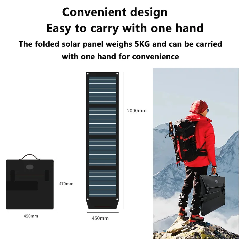 Portable Power Generator2000W Solar Rechargeable Station For Outdoor Emergency Power Supply