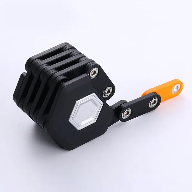 
 Велосипедный складной замок с монтажным кронштейном, мини стальной складной велосипедный замок в форме гамбургера  