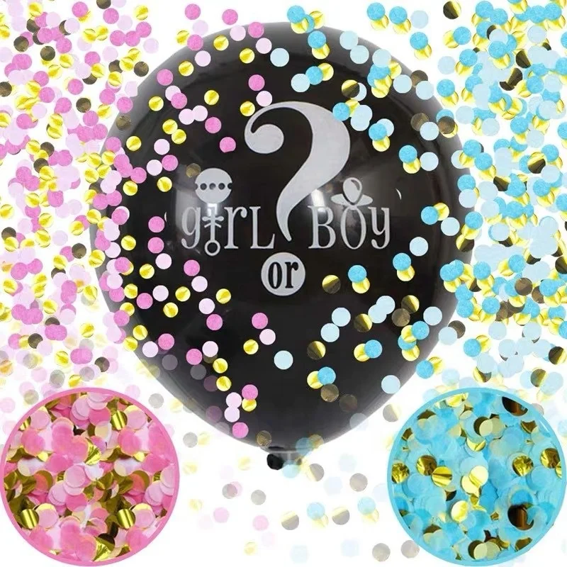  Heyha latex girl or boy 36 inch baby shower gender reveal party ballons confetti balloon