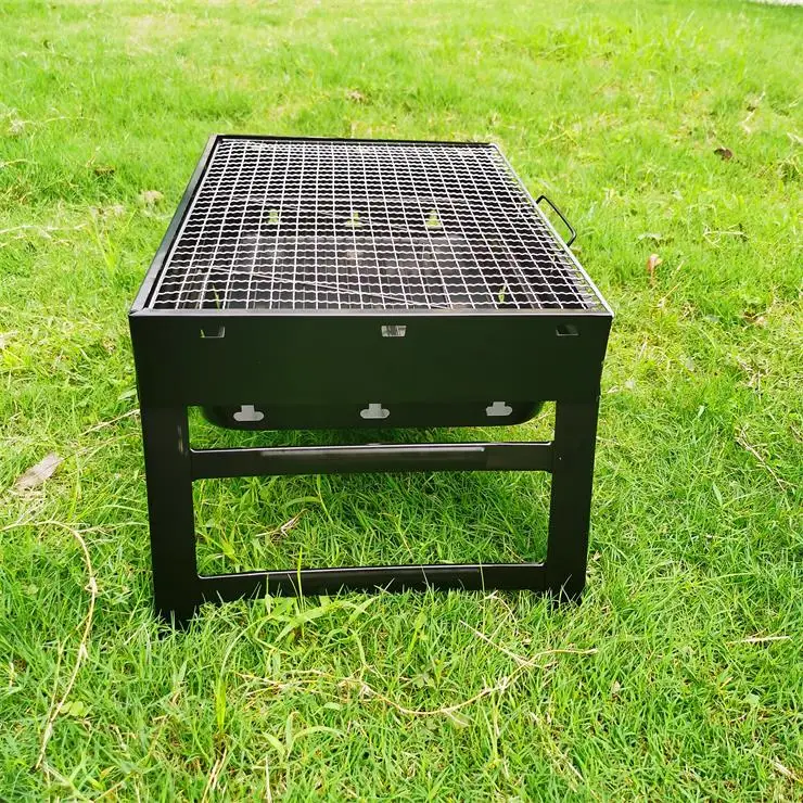 Outdoor charcoal household folding barbecue grill grill full set of tools stove black steel stove