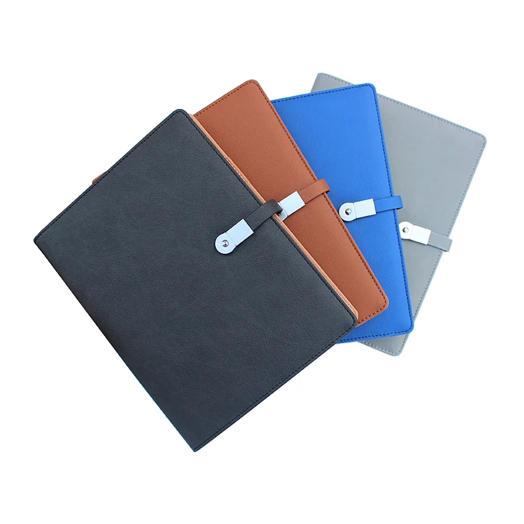 Power Bank Notebook A5 Notebook Agenda Planner Promotion Leather Powerbank for Business Office with USB Flash Drive PU Leather