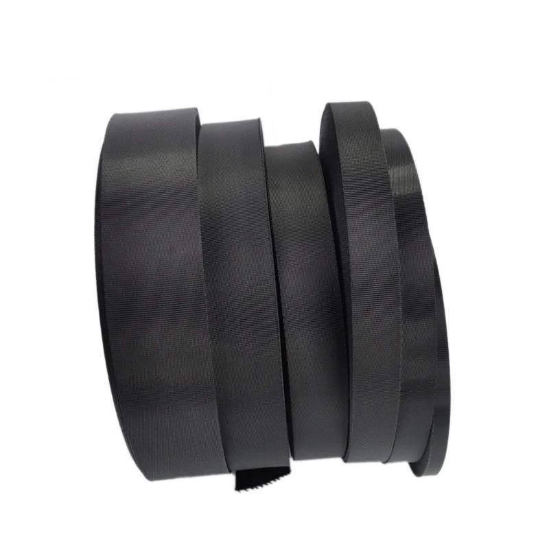 Wholesale High Quality Black Color Different Sizes Webbing Tape Strap Plain Weave Nylon Webbing For Bag Backpack