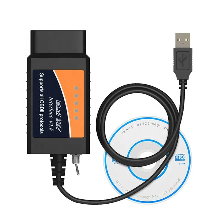 ELM327 USB V1.5 with Switch Car Diagnostic Cable for ELMconfig Forscan CH340+25K80 chip HS-CAN / MS-CAN