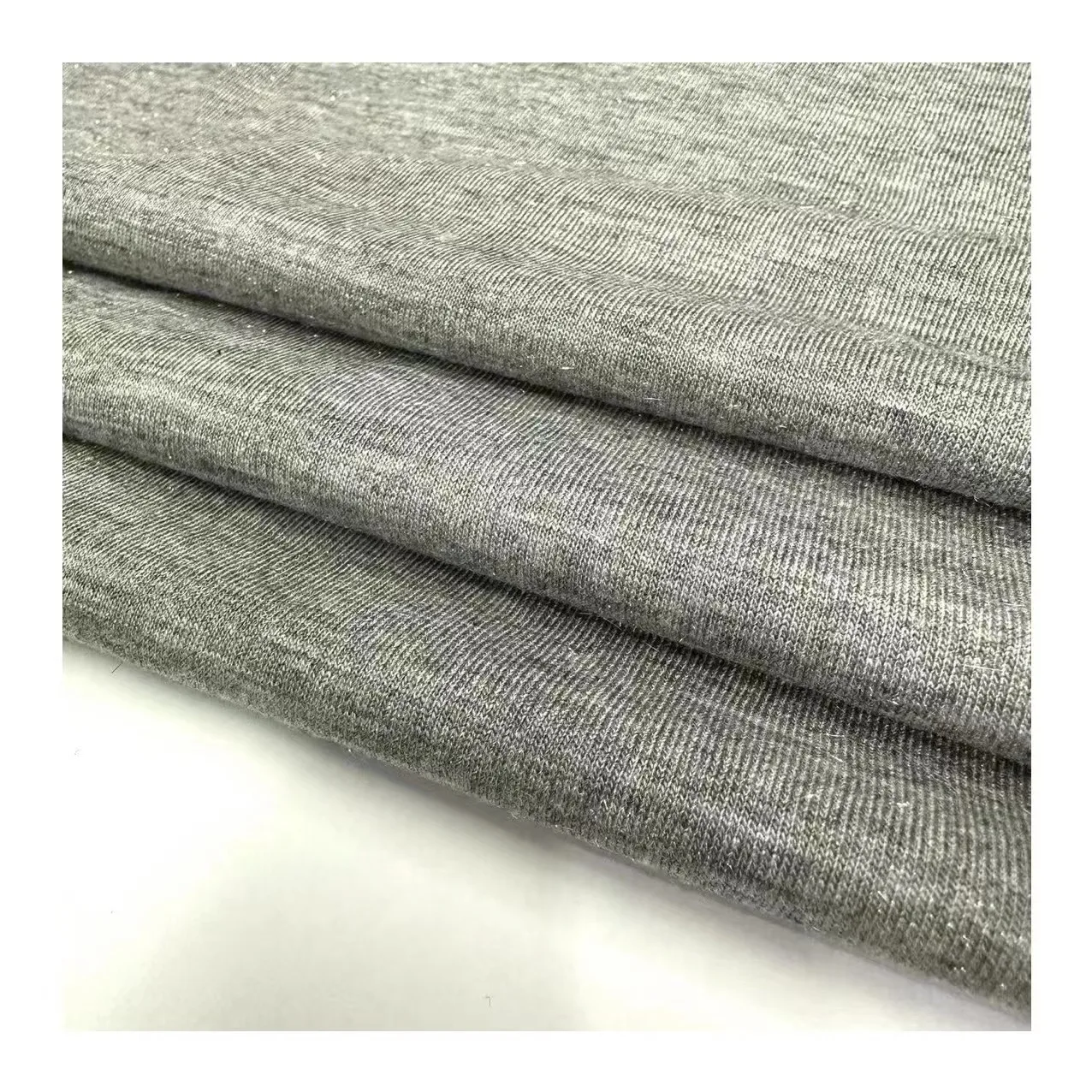fancy shiny 70% polyester 25% Rayon 5% Lurex knitted jersey fabric TR metallic single jersey fabric for T-shirt