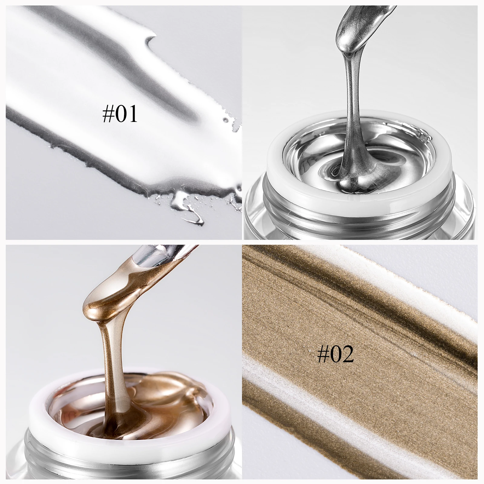 JTING Unique custom 12colors metal painting gel polish with silver jars 5g OEM private brand Top quality Metallic gel polish