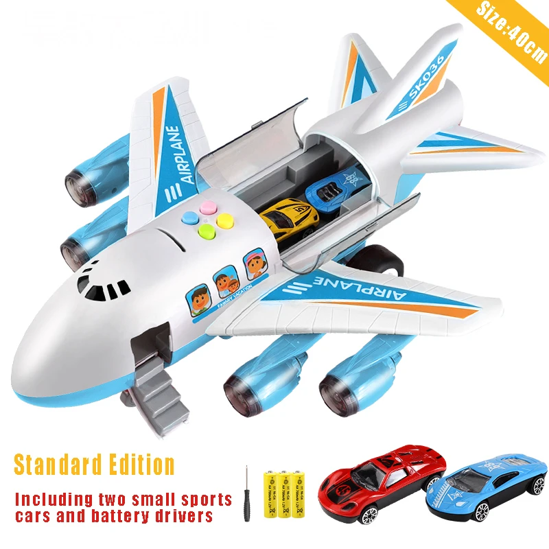 Electric B/O Toy Plane Children Intelligence Airplane Toys Mobile Inertial Simulation Airliner With Light and Music Toys