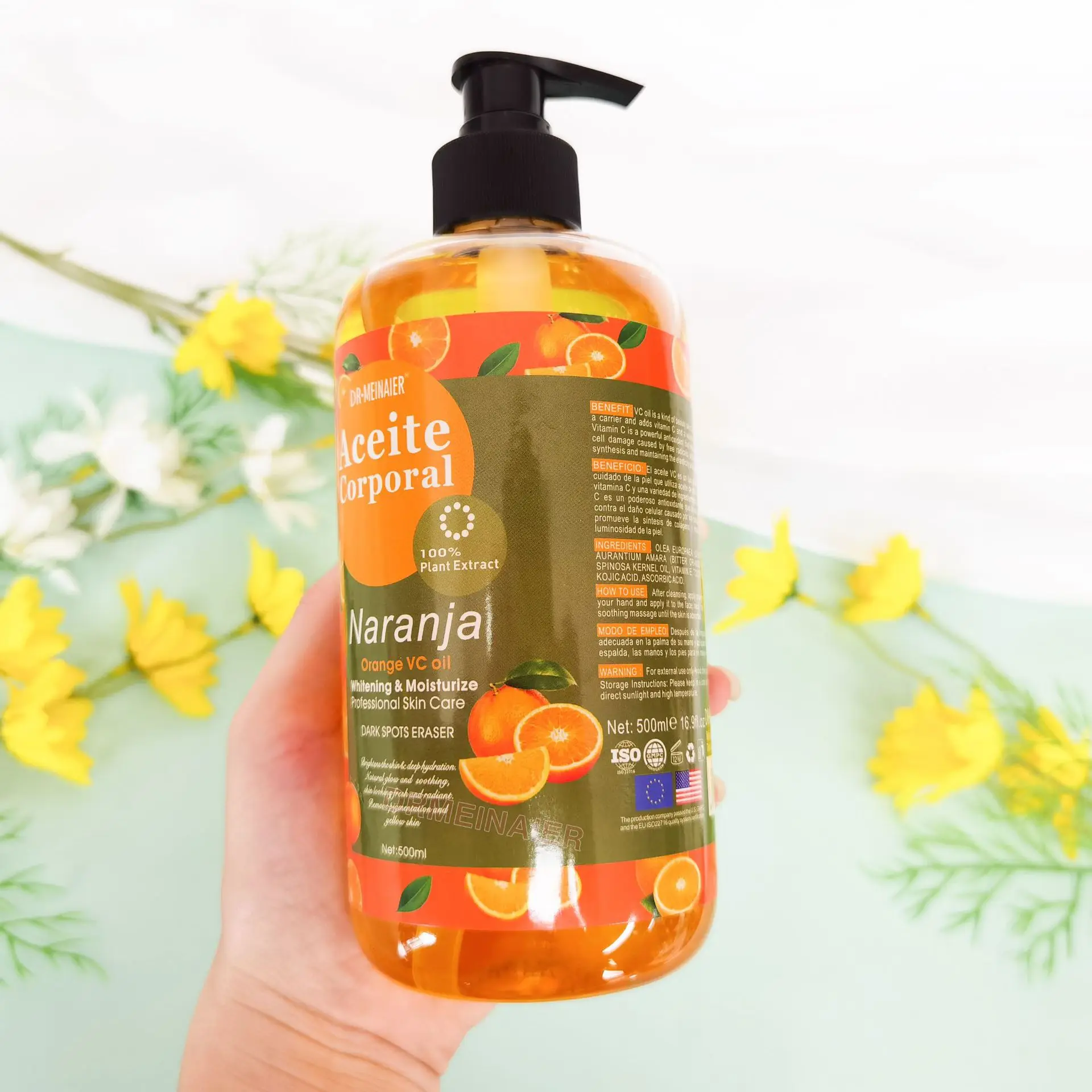 Hot Sale Skincare Aceite Corporal Naranja Organic Orange Vitamin C Body Oil Nourishing Clears Black Spots Essential Massage oil