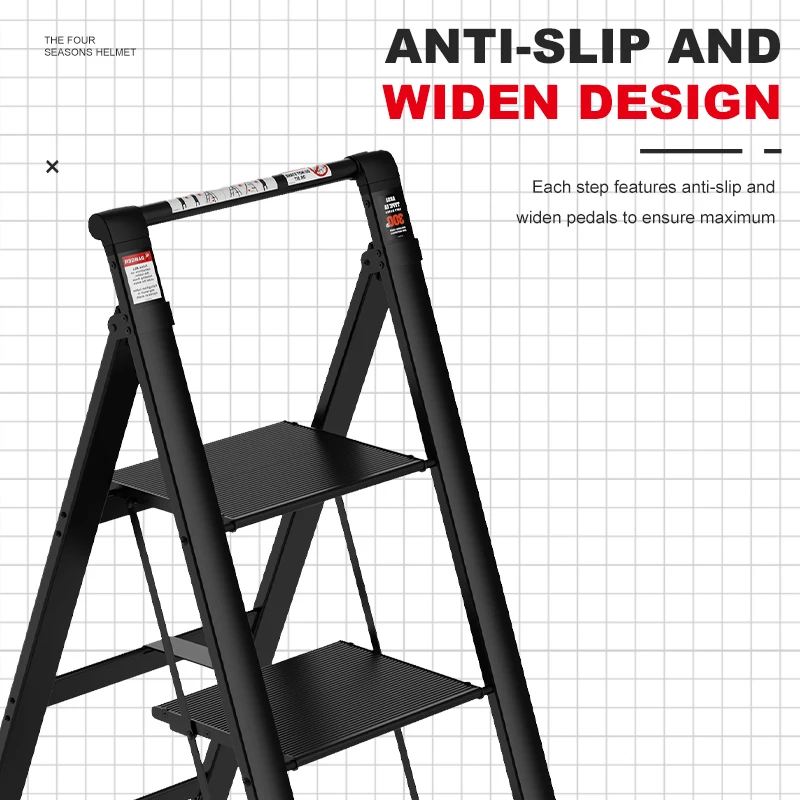 Household Folding Step Ladder 5 Step Aluminium Domestic Aluminum Alloy Modern Outdoor Aluminum Stairs