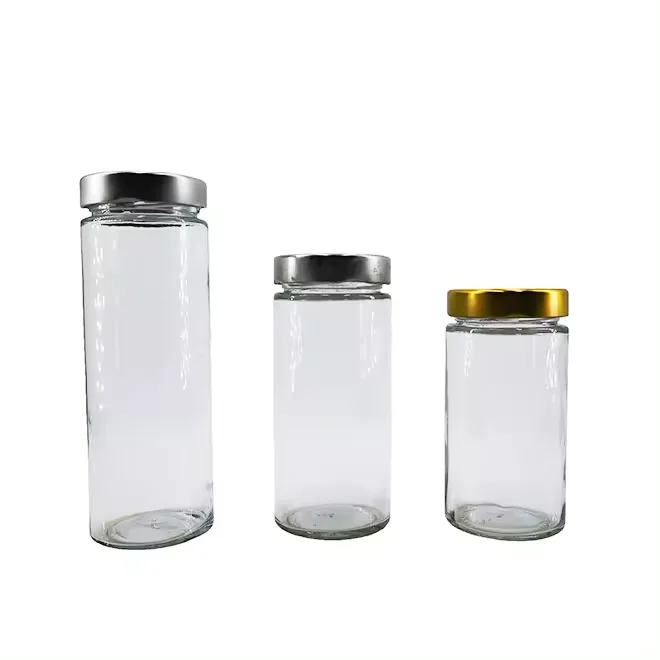 200ml250ml300ml straight side tall jam sauce food preserves glass jars and bottles with 58mm high deep metal lid