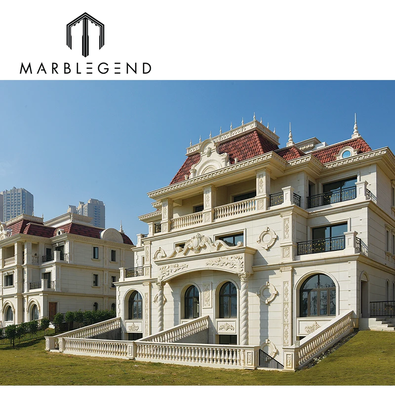 french Style villa natural stone exterior limestone wall cladding project