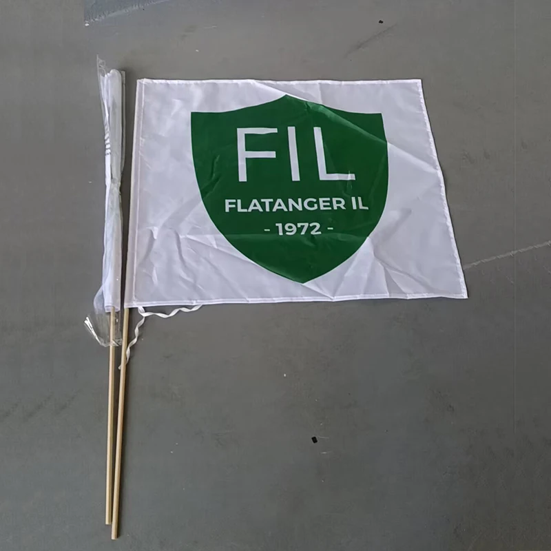 Custom printing fans waving banner hand flag with stick