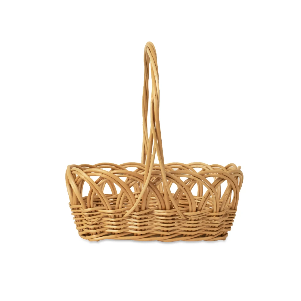 JY Wicker Flower Willow Basket for Storage Picnics Easter Organizing