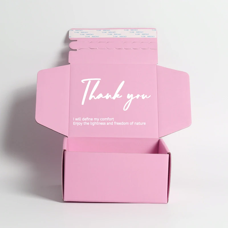Custom Logo Pink Shipping Boxes for Small Business Small Corrugated Mailer Cardboard Boxes for Packaging Gift Boxes