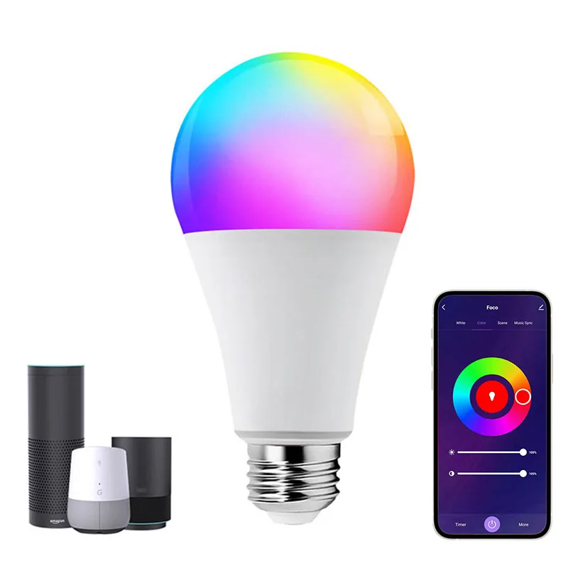 LED Smart Bulb RGB+CW 2700K-6500K Smart Light Multi-function Bulb Home Party lights Tuya Smart
