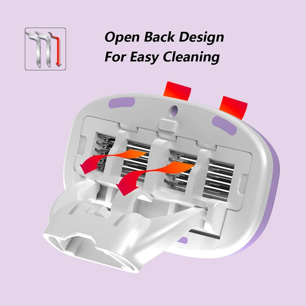 GOODMAX 5 Blades Stainless Steel Razor Body Bikini Face Shaver Painless Hair Razor for Women