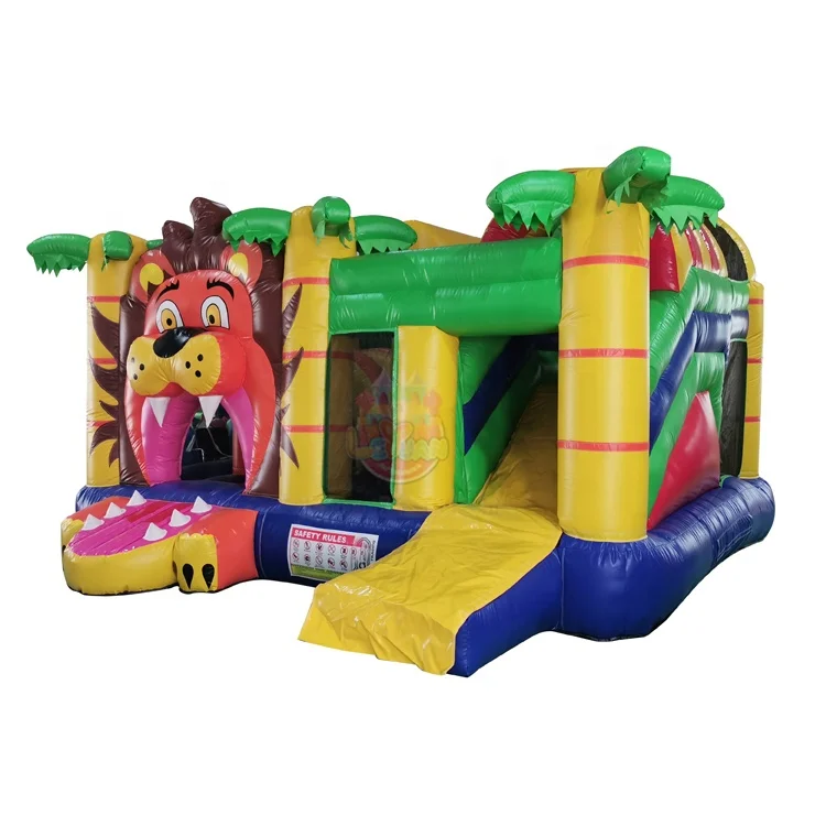 Reinforced Stitching Tiger Jungle Theme Inflatable Trampolines CE 14960
