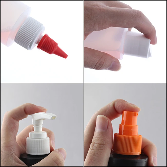 120 ml 240 ml 250 ml 500 ml Food Grade Empty Plastic Squeezable Bottles with long tip caps for Souse Ketchup Salad Dressings