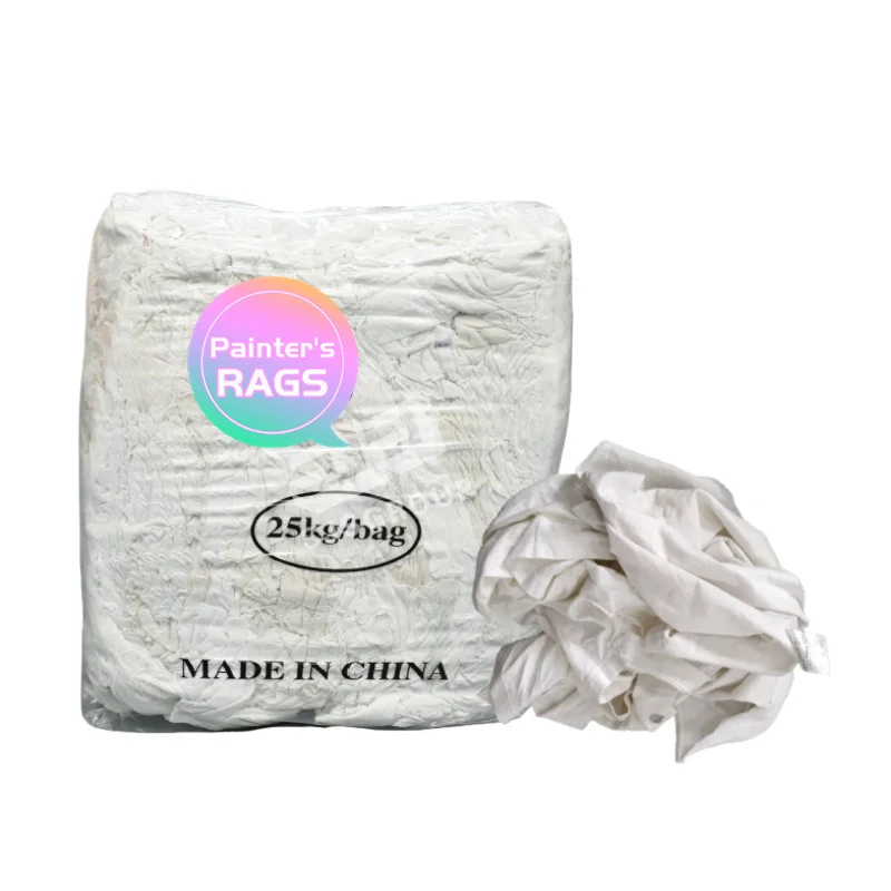 5kg 10Kg 20kg 25kg Premium 100% Recycled White T-Shirt Cloth Rags 5 lb Eco-Friendly Rags 25lb Painters