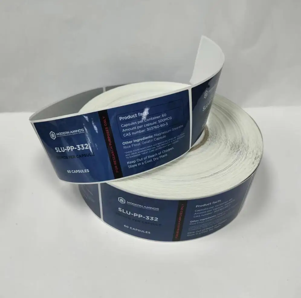 Roll stickers with strong adhesive glue vinyl labels for vial bottle waterproof stickers printed stickers