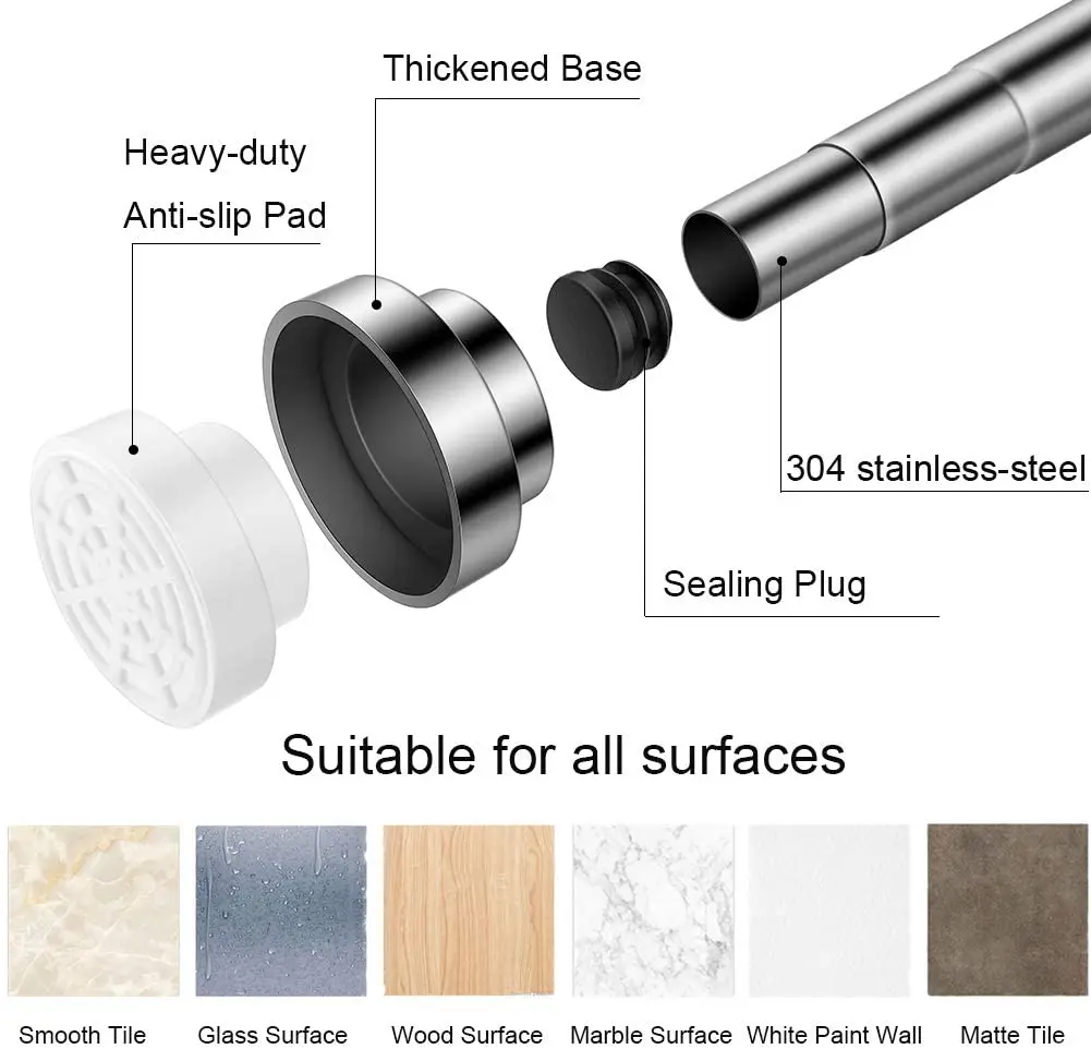 Hot Sale Europe Simple Roman Curtain Pole Rod Telescopic Curtains Rods Metal Extensible stainless steel shower curtain rod