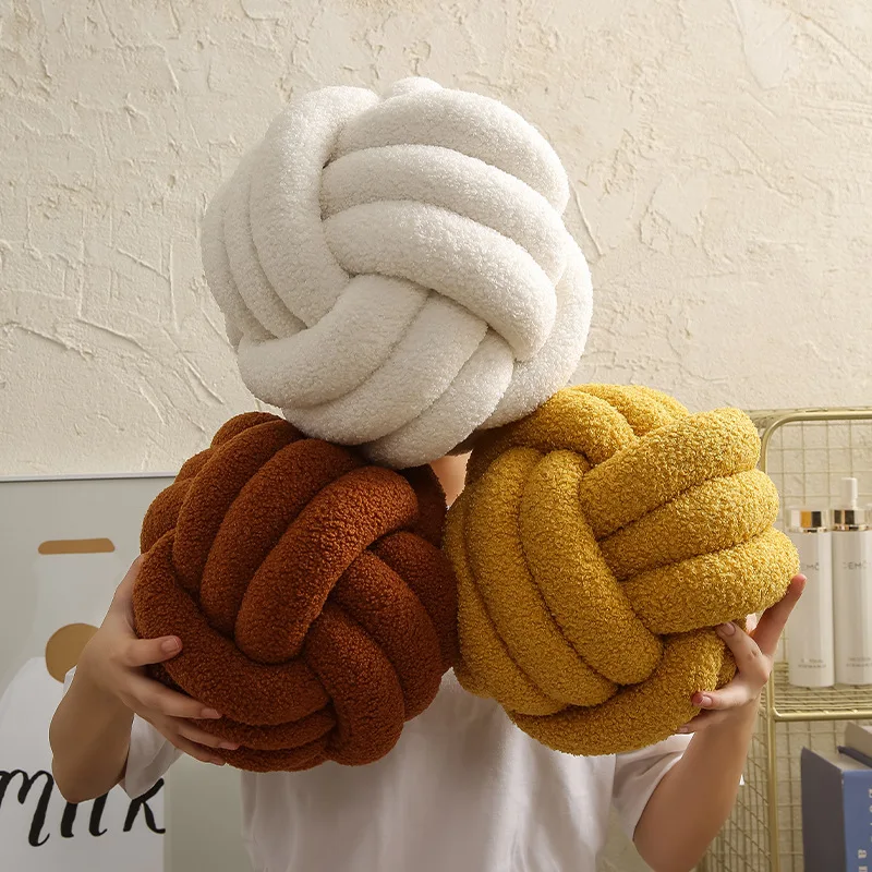 knot ball pillow Soft Home Decorative Pillows Handmade Knotted Plush Pillow ball modern decorative led chandelier for home