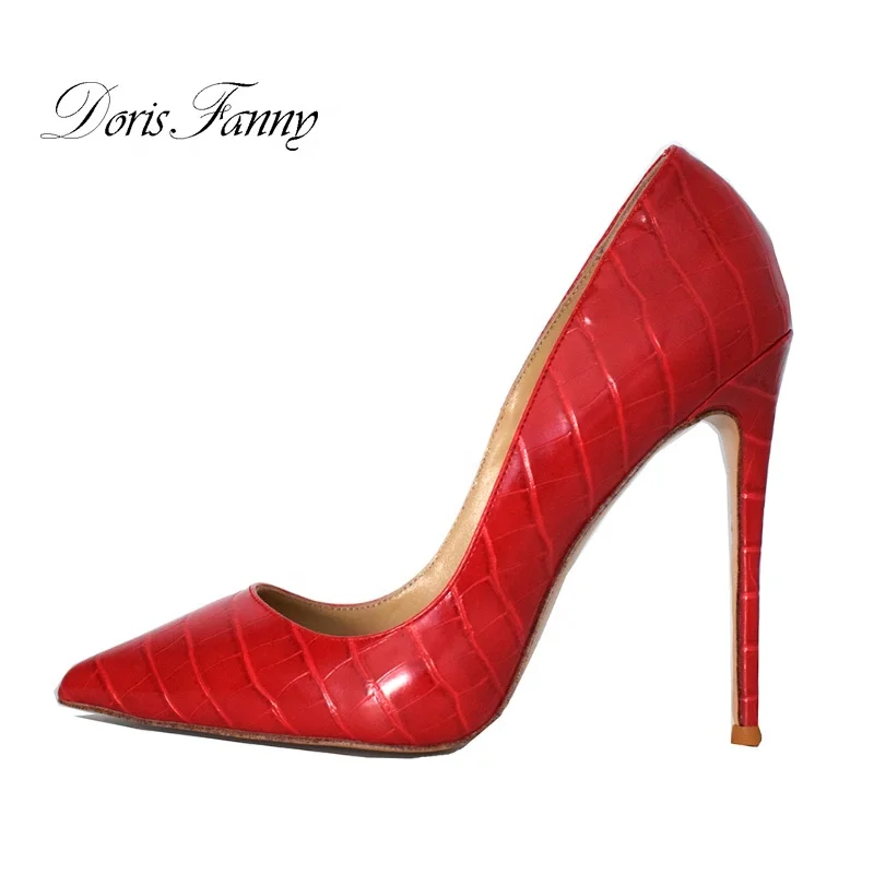 Wholesale Classic custom designer red bottom Women Shoes Sexy Printing High Heel 12 cm Pointed Toe Party Stiletto heels