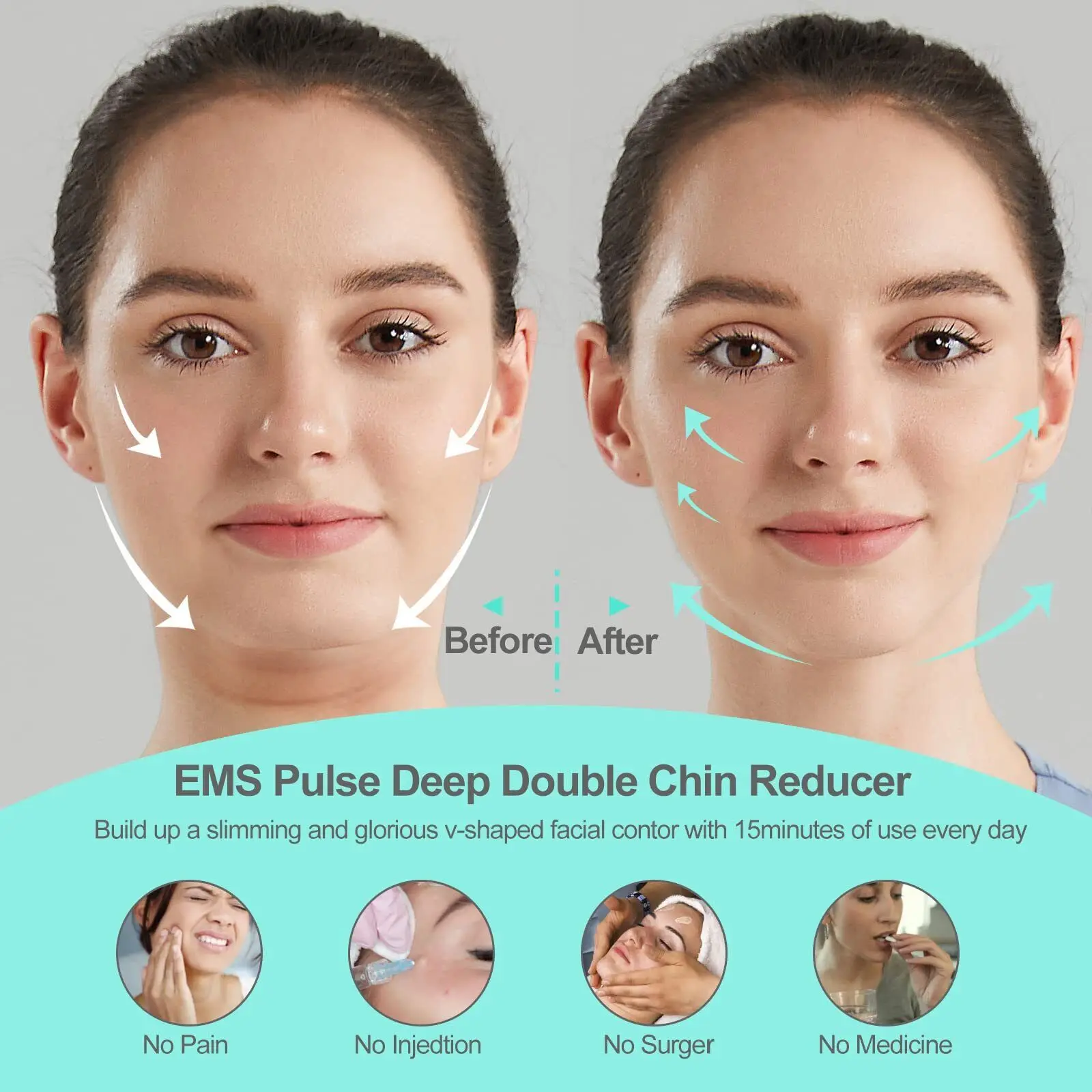 Handheld Electronic  Massager Tape V-Line Face Lifting and Double Chin Slimming Strap Reducer for Face