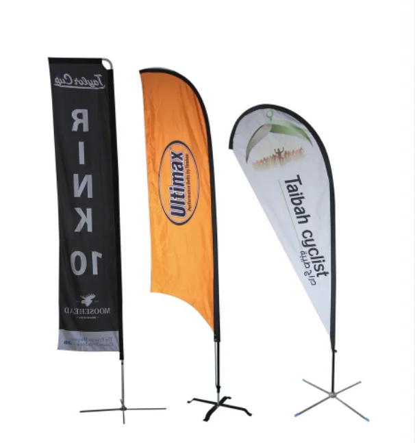 Custom printed advertising banner teardrop flag beach flag flexible flag rod for outdoor commercial event