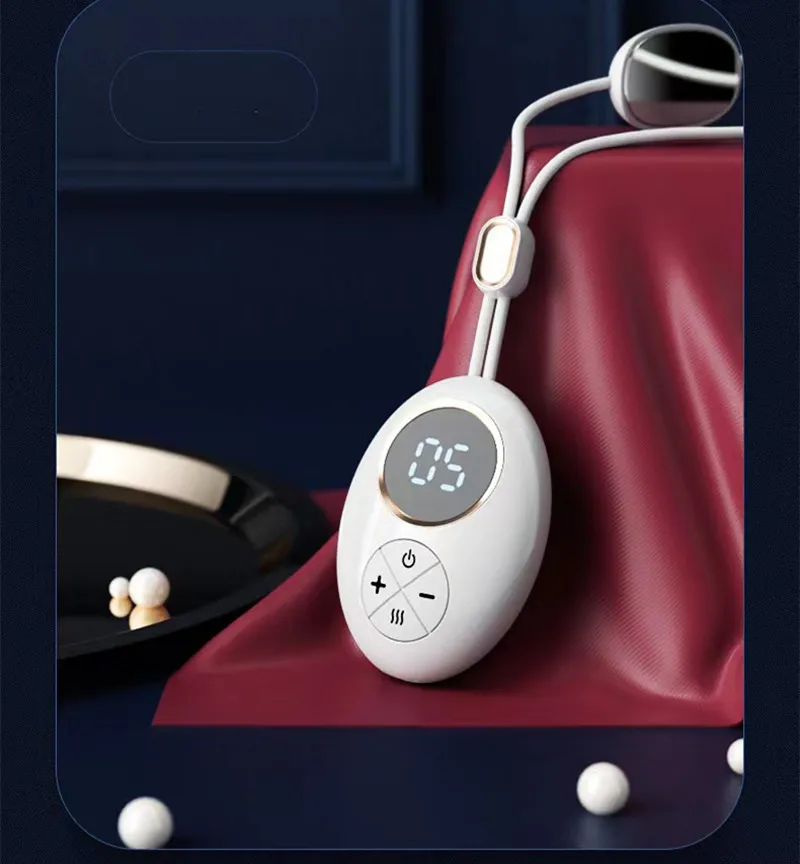 Portable Cervical Spine Massager Hot Compress Deep Tissue Acupuncture Stimulator EMS Dual Pulse Pendant Electric Neck Massager