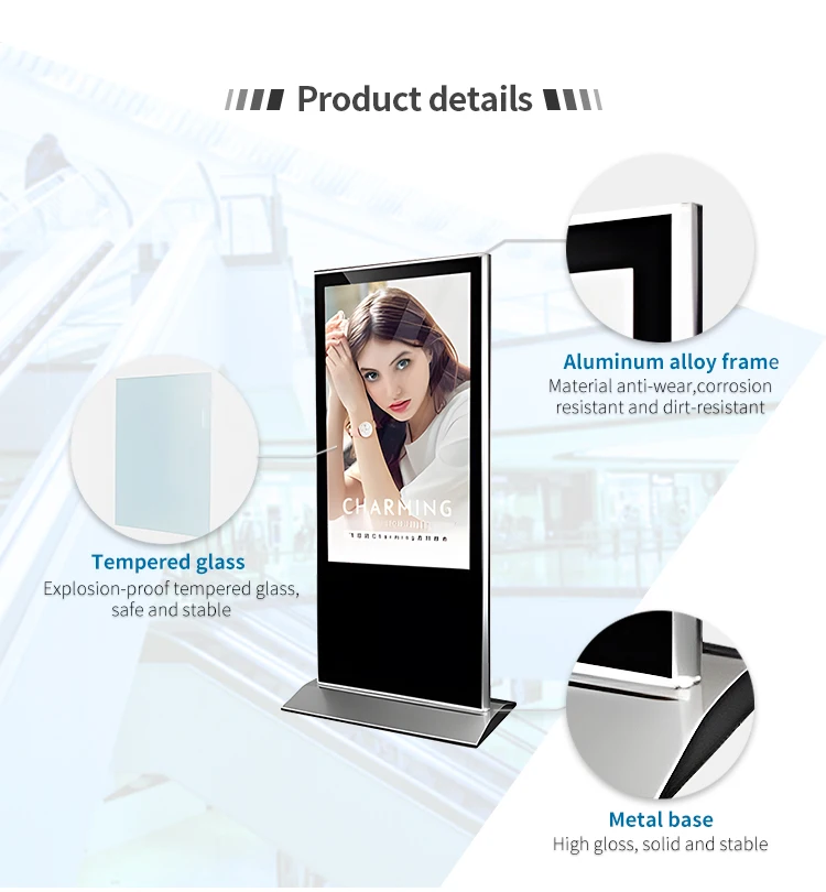 75-дюймовый самовытягивающий ЖК-дисплей Digital Signage АЗС рекламный дисплей 4K экран