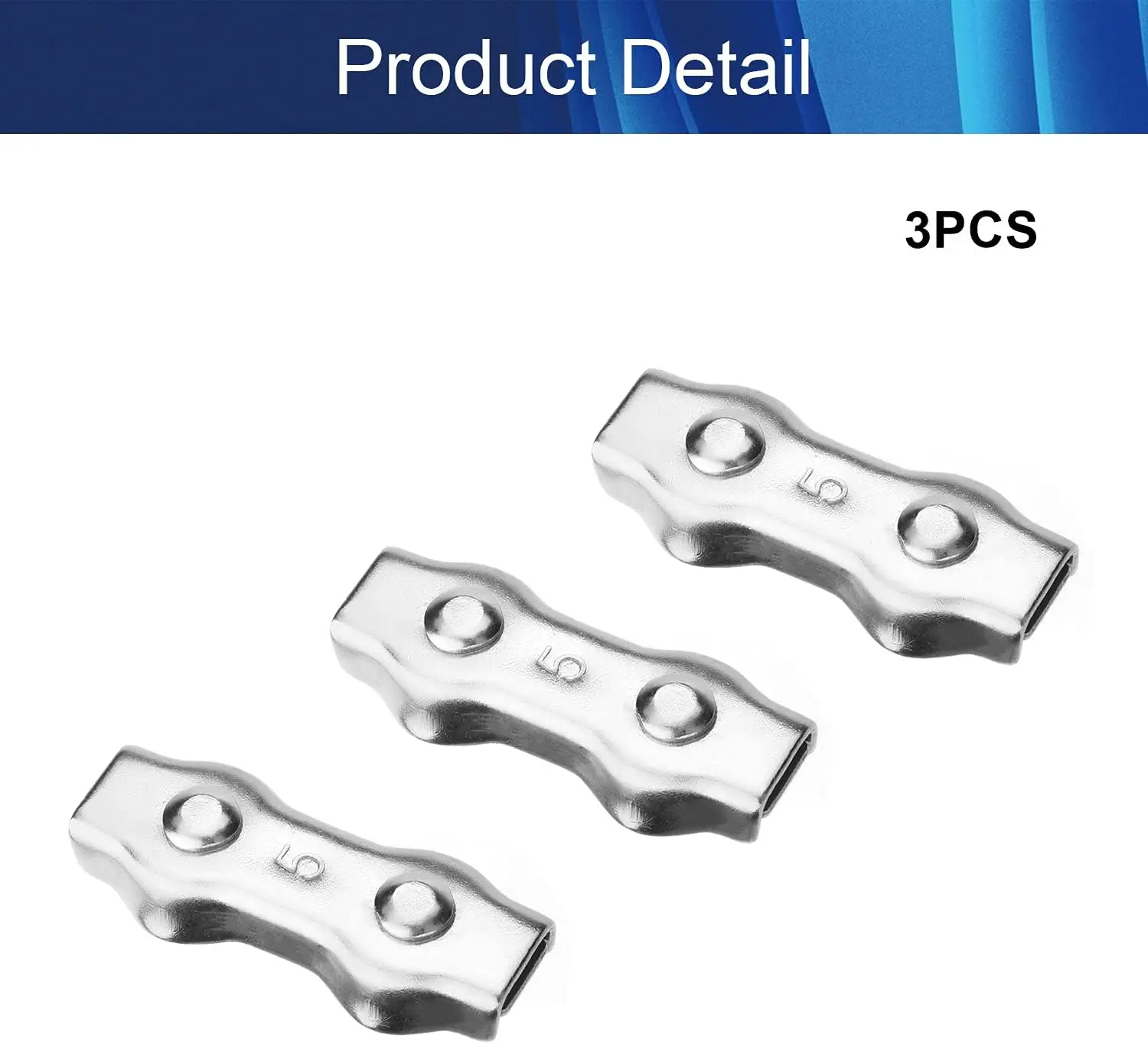 Stainless Steel Cable Clip 304 Stainless Steel Duplex Wire Rope Clip Cable Clamp  Industry Ships Vessels Rope Silver Tone