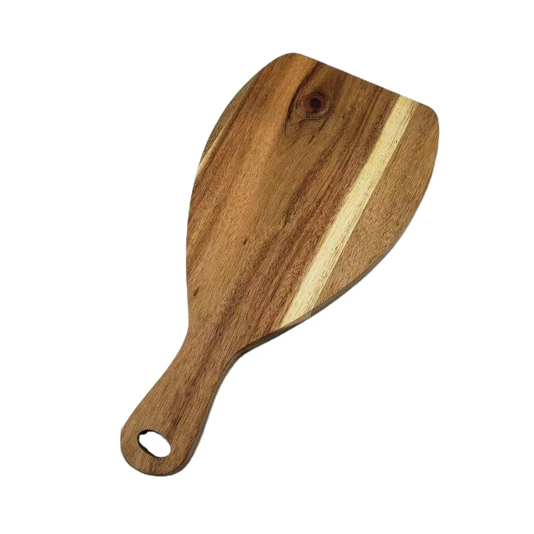 Кухонные принадлежности, Разделочные Блоки Из Натурального Дерева, доска для резки из дерева акации в форме весла с ручкой
