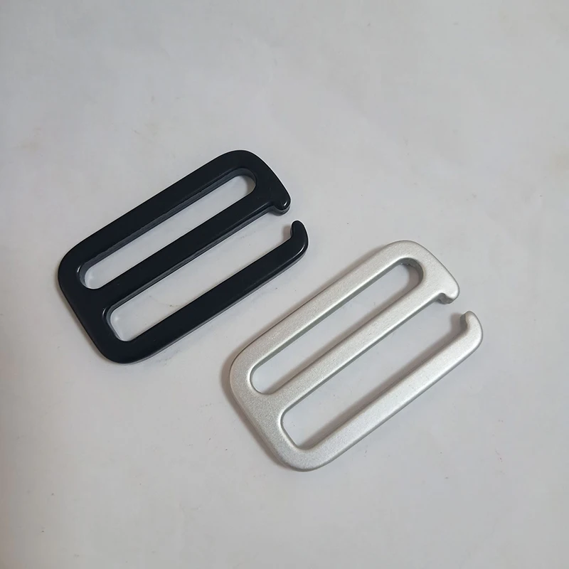 Custom Silver Black Metal G Hook Webbing Strap Adjuster Aluminum Climbing Hook G Buckle 38mm