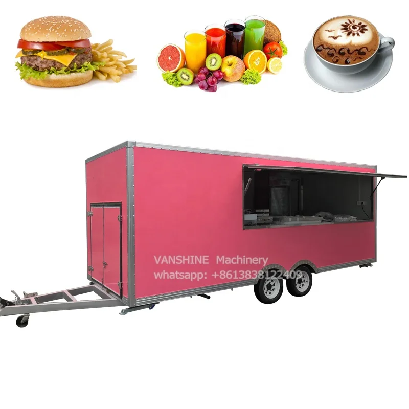 Large food truck for sale food trailer cart price snack catering cart with economical price