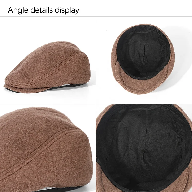 flat Ivy bunnet Wool Berets French Artist Style Warm Winter Beanie Hat Retro Plain Beret Solid Color