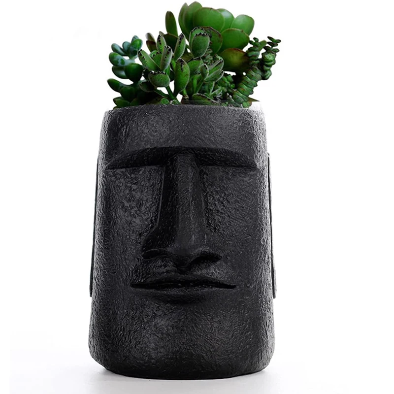 Custom Ceramic tiki flower pot 3D Tiki planter home decor OEM ODM design logo