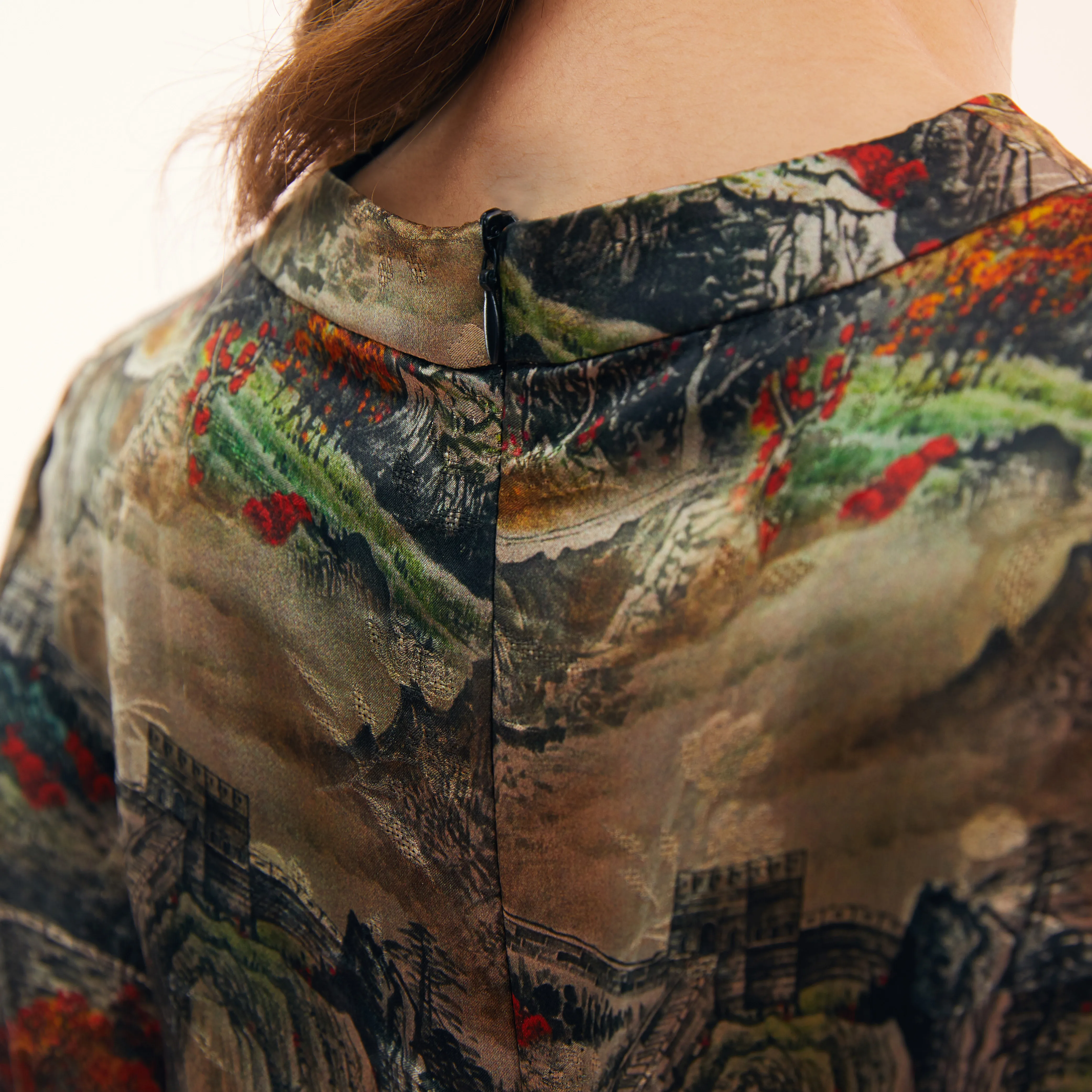 Short Sleeve Special Button Chinese Style 100% Silk Feminina De Talla Grande Para Mujer Blusa Shirt Blouse